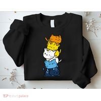 Kawaii Cat Pile Aroace Pride Flag Sweatshirt thumb 2