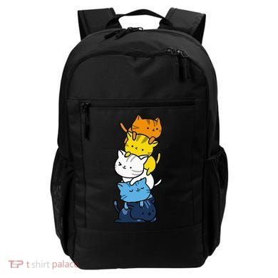 Kawaii Cat Pile Aroace Pride Flag Backpack