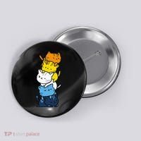 Kawaii Cat Pile Aroace Pride Flag Button thumb 0