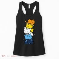 Kawaii Cat Pile Aroace Pride Flag Women's Tank Top thumb 0