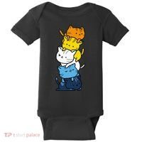 Kawaii Cat Pile Aroace Pride Flag Baby Bodysuit thumb 0
