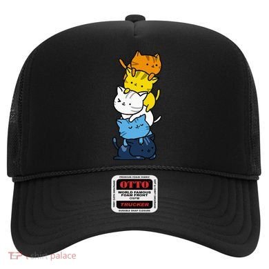 Kawaii Cat Pile Aroace Pride Flag Hat