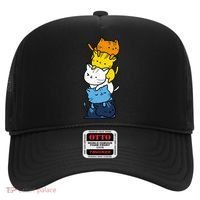 Kawaii Cat Pile Aroace Pride Flag Hat thumb 0