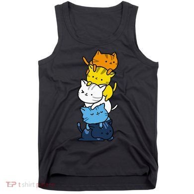 Kawaii Cat Pile Aroace Pride Flag Tank Top