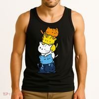 Kawaii Cat Pile Aroace Pride Flag Tank Top thumb 3