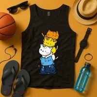Kawaii Cat Pile Aroace Pride Flag Tank Top thumb 4