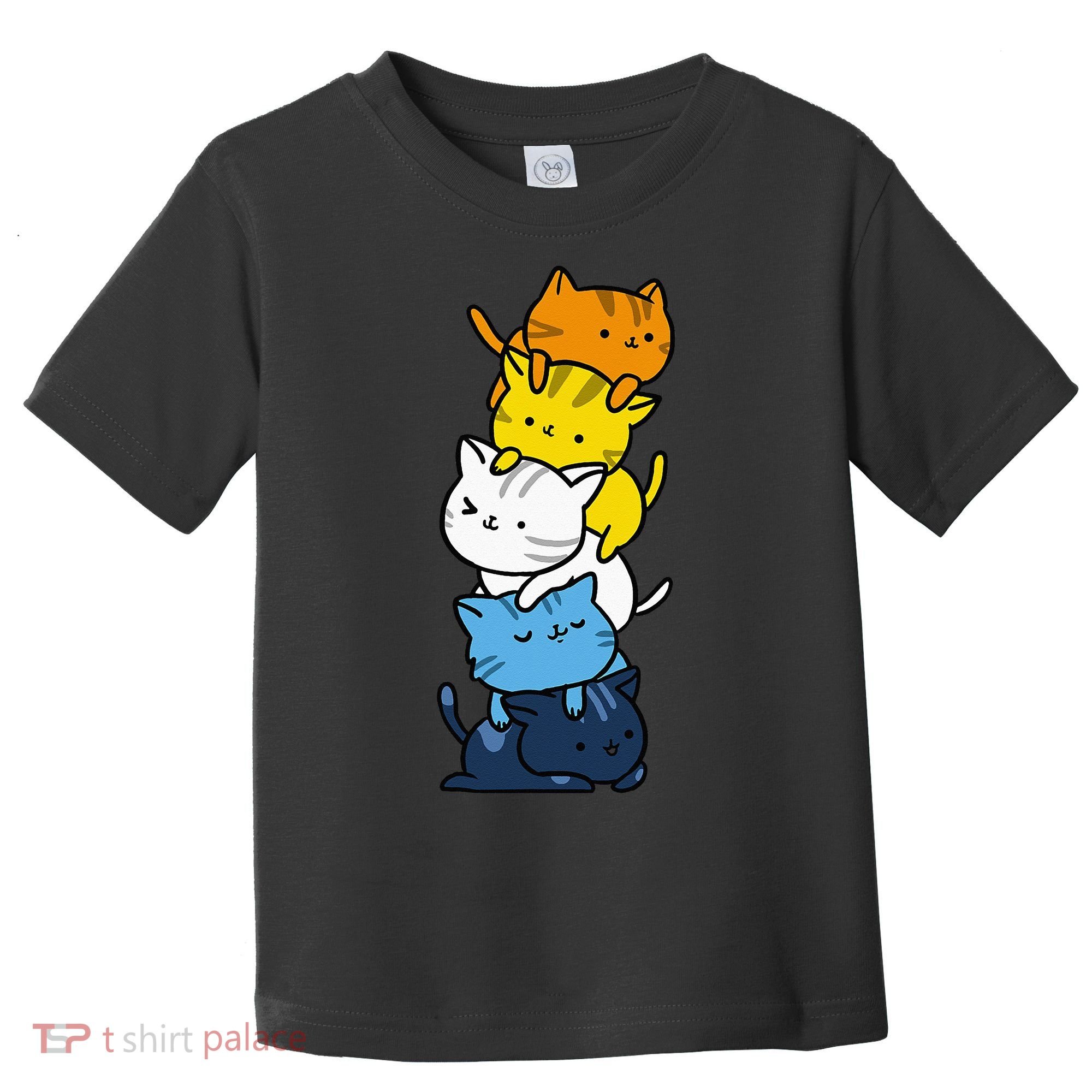 Kawaii Cat Pile Aroace Pride Flag Toddler T-Shirt