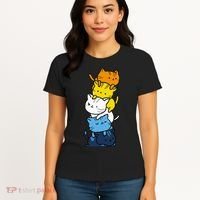 Kawaii Cat Pile Aroace Pride Flag Women's T-Shirt thumb 4