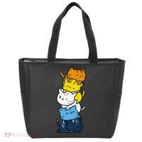 Kawaii Cat Pile Aroace Pride Flag Tote Bag thumb 0