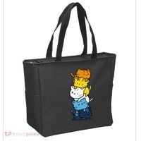 Kawaii Cat Pile Aroace Pride Flag Tote Bag thumb 2