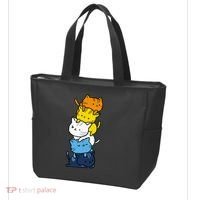 Kawaii Cat Pile Aroace Pride Flag Tote Bag thumb 3
