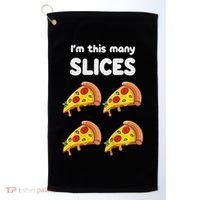 Kids Cute Pizza 4th Birthday I'm This Many Slices 4 Year Old Golf Towel thumb 0
