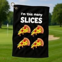 Kids Cute Pizza 4th Birthday I'm This Many Slices 4 Year Old Golf Towel thumb 1