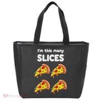 Kids Cute Pizza 4th Birthday I'm This Many Slices 4 Year Old Tote Bag thumb 0