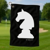 Knight Chess Piece Group Costume Chess Club Chess Board Golf Towel thumb 1