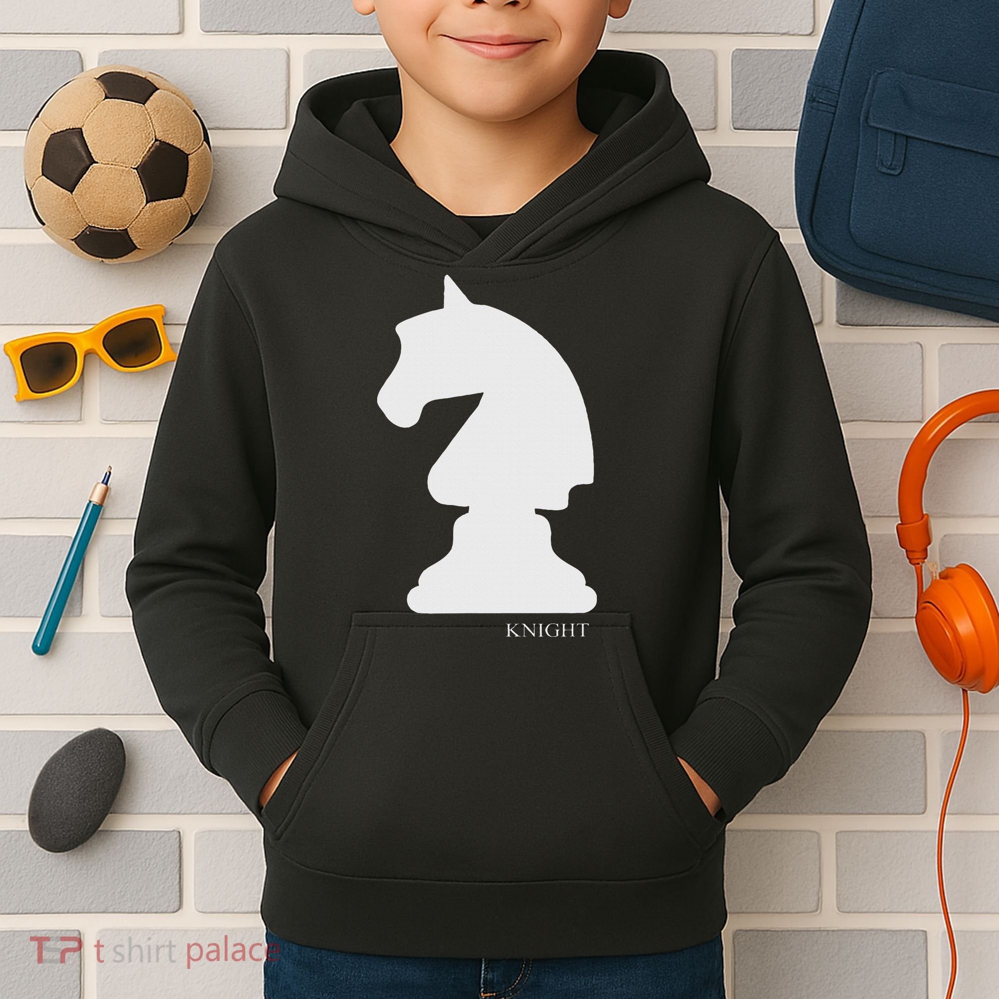 Knight Chess Piece Group Costume Chess Club Chess Board Kids Hoodie