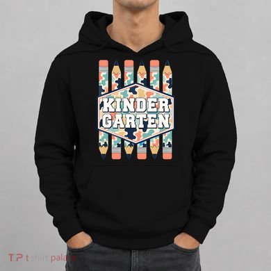 Kindergarten Camouflage Pencils Teachers Students Back To School Hoodie