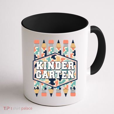Kindergarten Camouflage Pencils Teachers Students Back To School Coffee Mug back