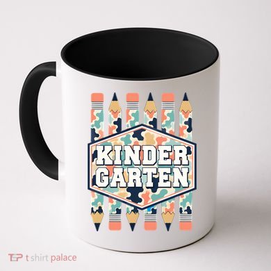 Kindergarten Camouflage Pencils Teachers Students Back To School Coffee Mug