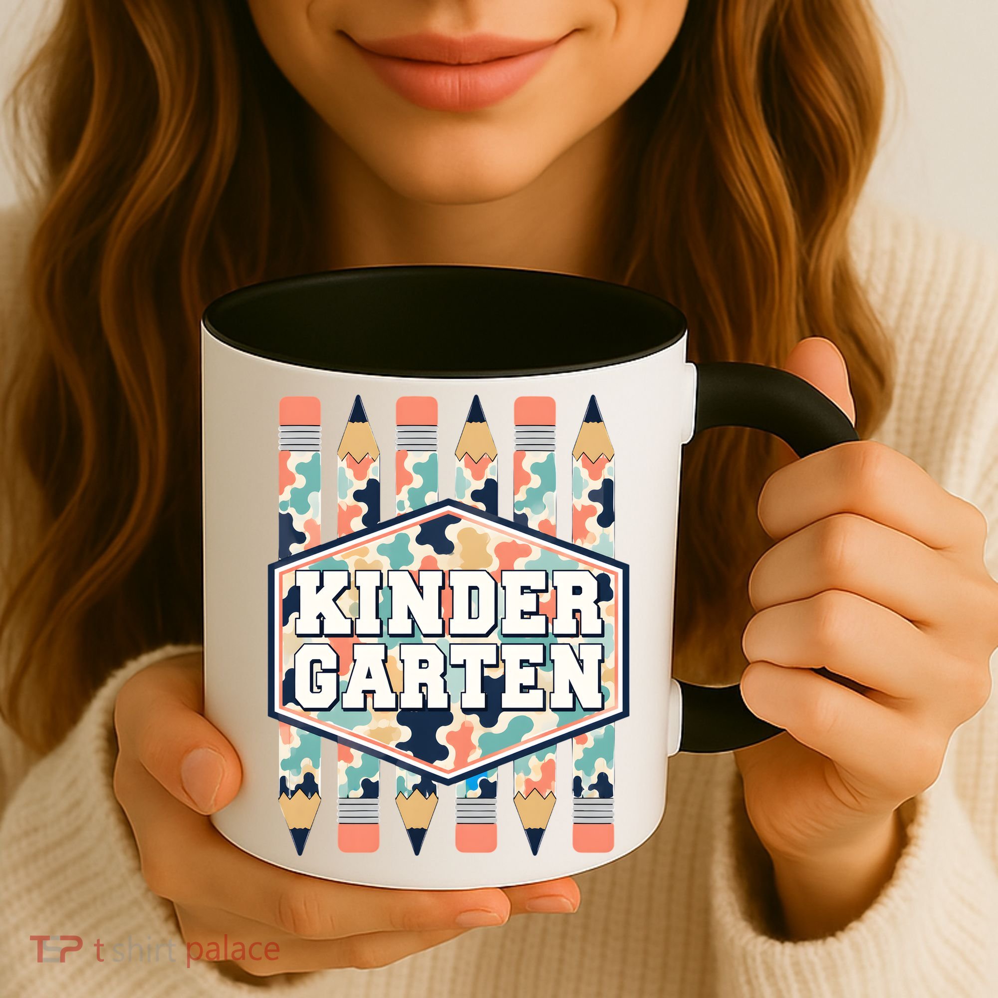Kindergarten Camouflage Pencils Teachers Students Back To School Coffee Mug