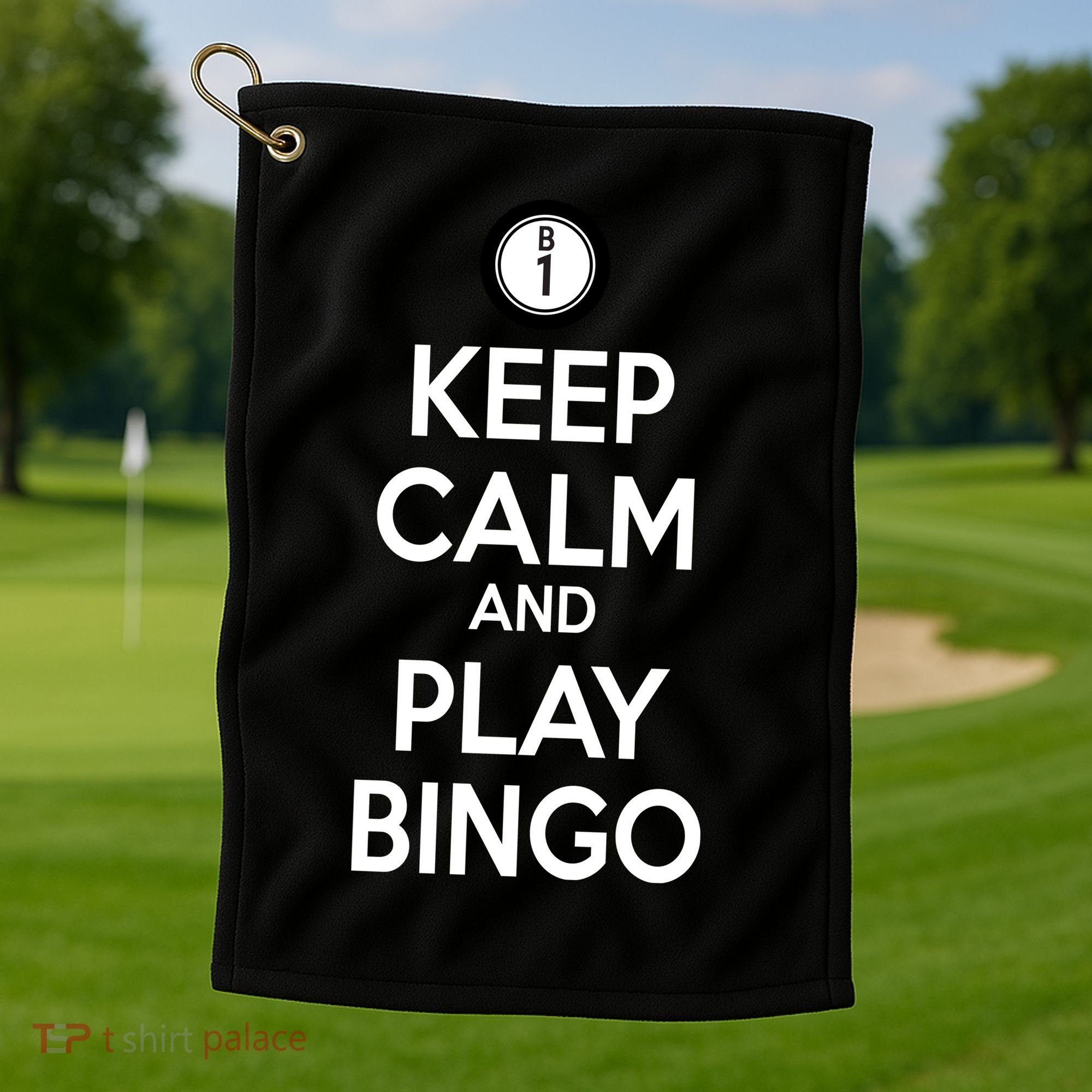 Keep Calm And Play Bingo Golf Towel