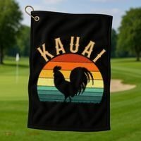 kauai chicken rooster hawaii Golf Towel thumb 1