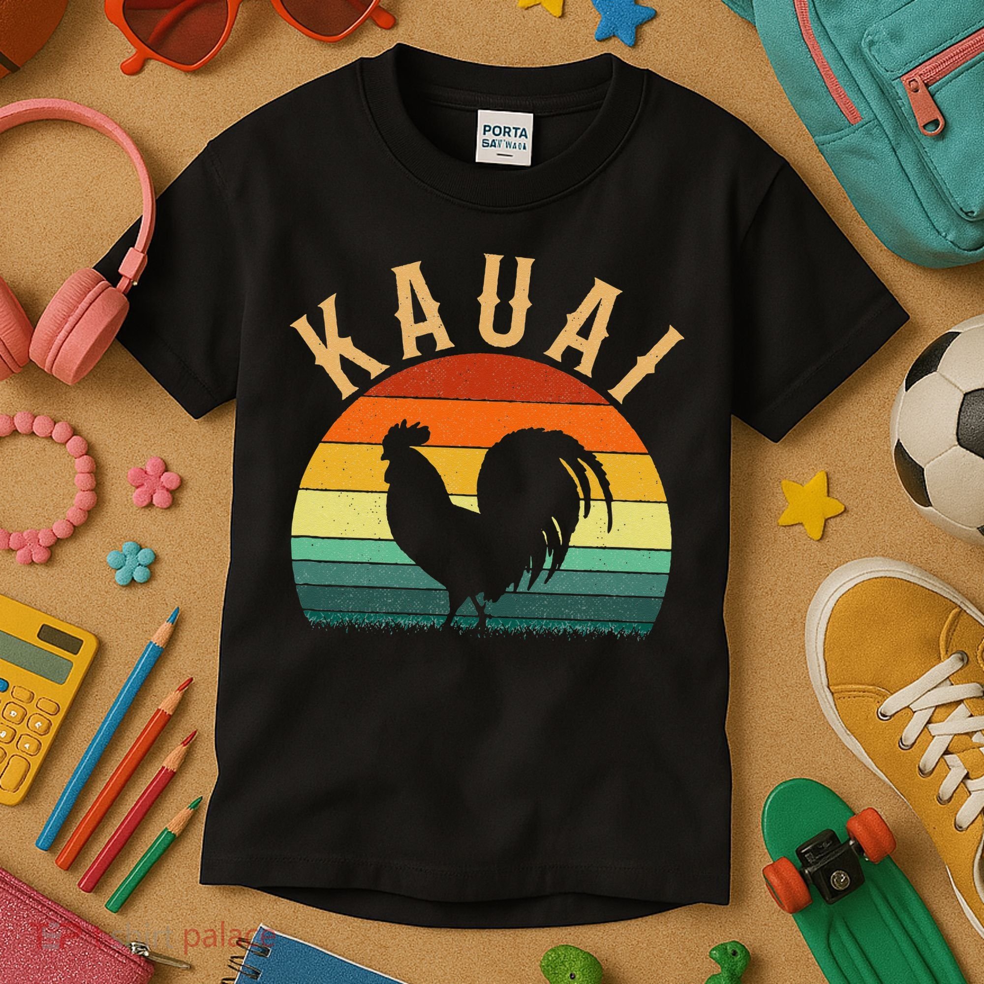 kauai chicken rooster hawaii Kids T-Shirt