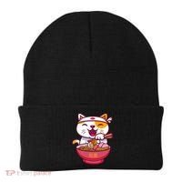 Kawaki Cat Ramen Anime Cartoon Beanie thumb 0