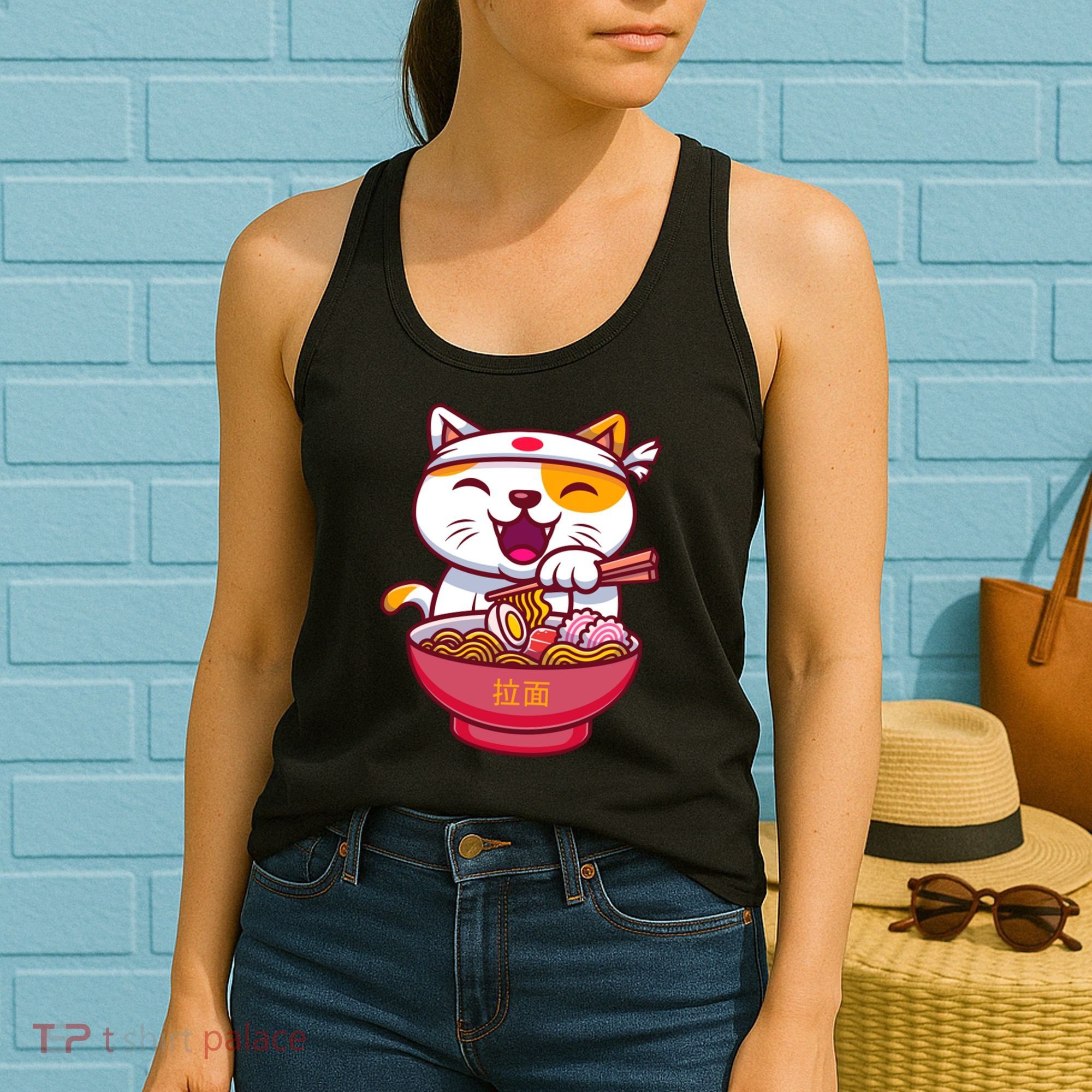 Kawaki Cat Ramen Anime Cartoon Women's Tank Top