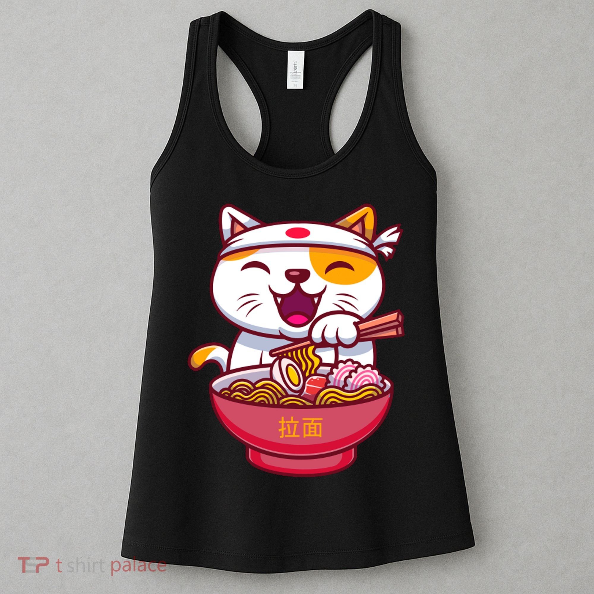Kawaki Cat Ramen Anime Cartoon Women's Tank Top
