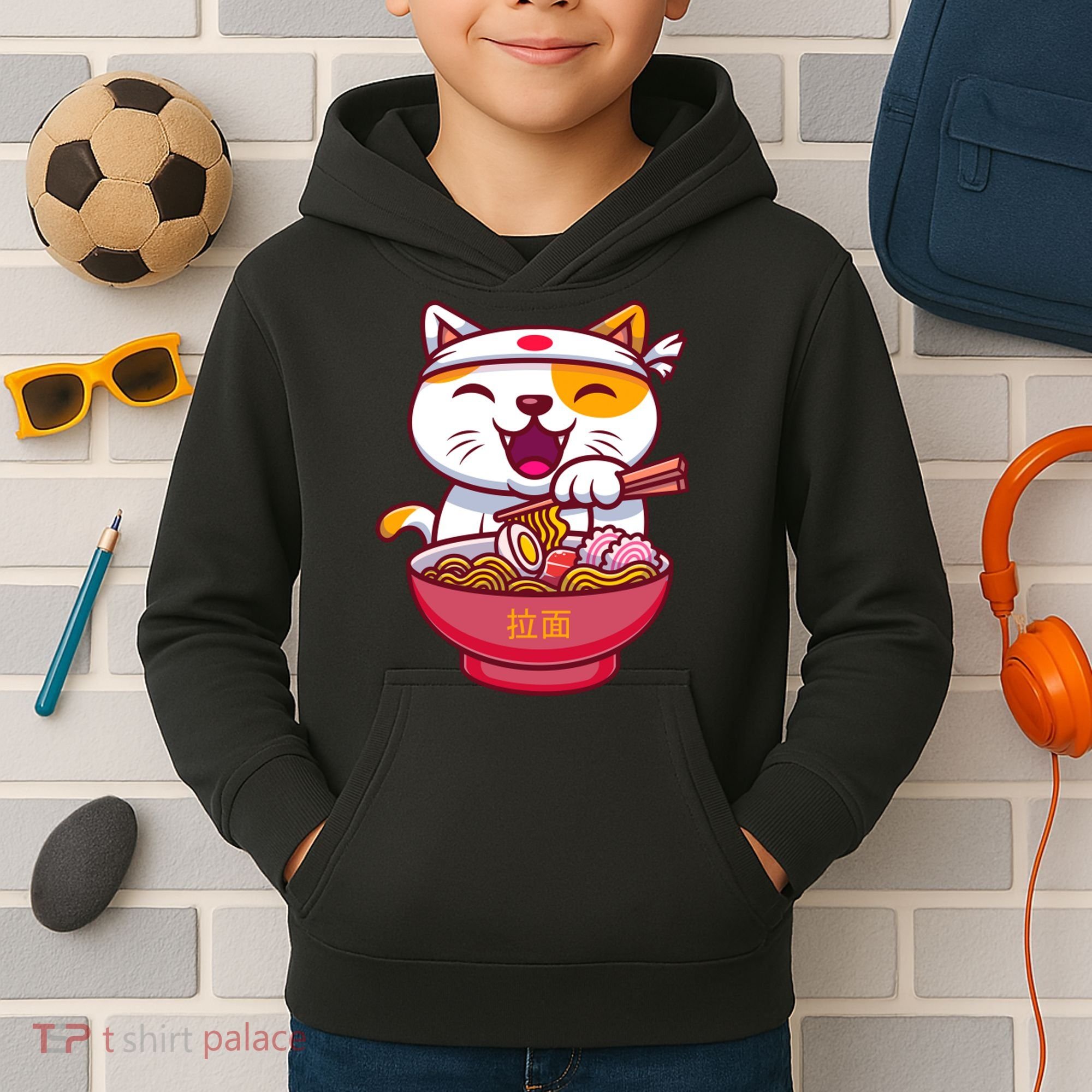 Kawaki Cat Ramen Anime Cartoon Kids Hoodie