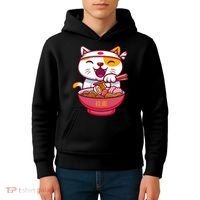 Kawaki Cat Ramen Anime Cartoon Kids Hoodie thumb 4