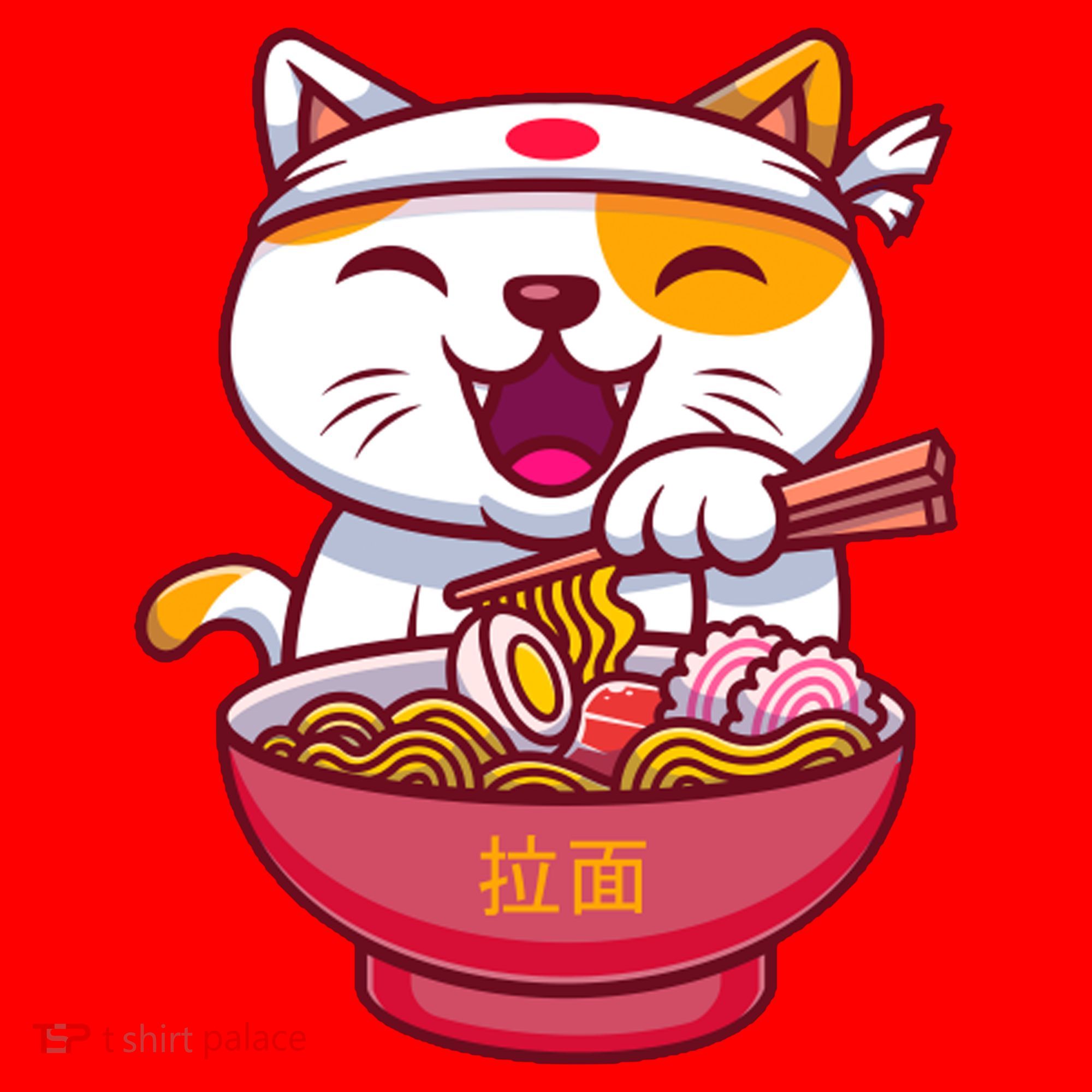 Kawaki Cat Ramen Anime Cartoon Santa Hat