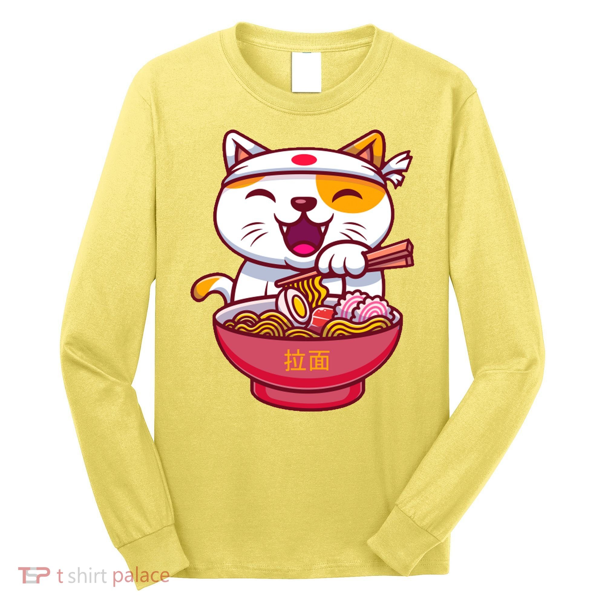 Kawaki Cat Ramen Anime Cartoon Long Sleeve Shirt