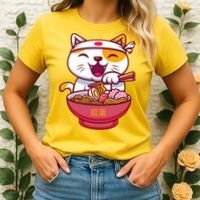 Kawaki Cat Ramen Anime Cartoon Women's T-Shirt thumb 2
