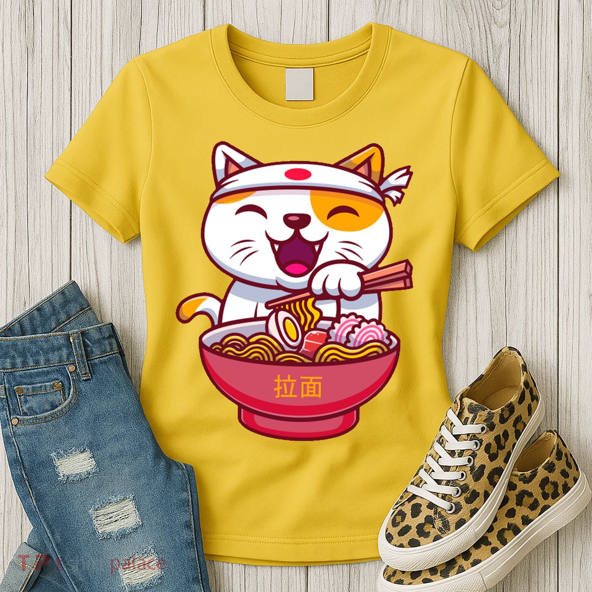 Kawaki Cat Ramen Anime Cartoon Women's T-Shirt