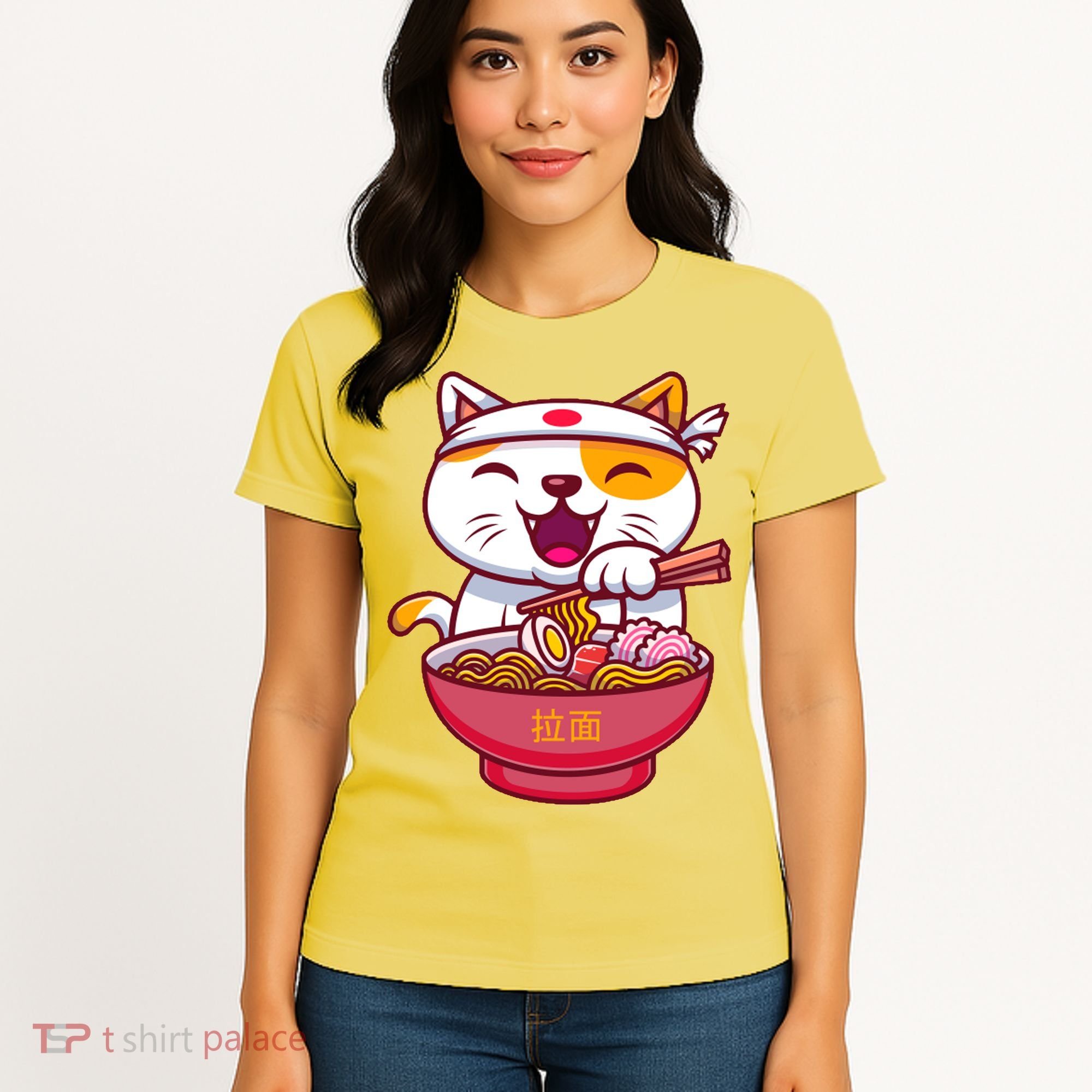 Kawaki Cat Ramen Anime Cartoon Women's T-Shirt