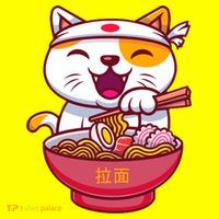 Kawaki Cat Ramen Anime Cartoon Women's T-Shirt thumb 6