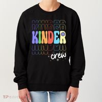 Kinder Crew Retro Groovy Preschool Kindergarten Teacher Cool Gift Women's Sweatshirt thumb 0