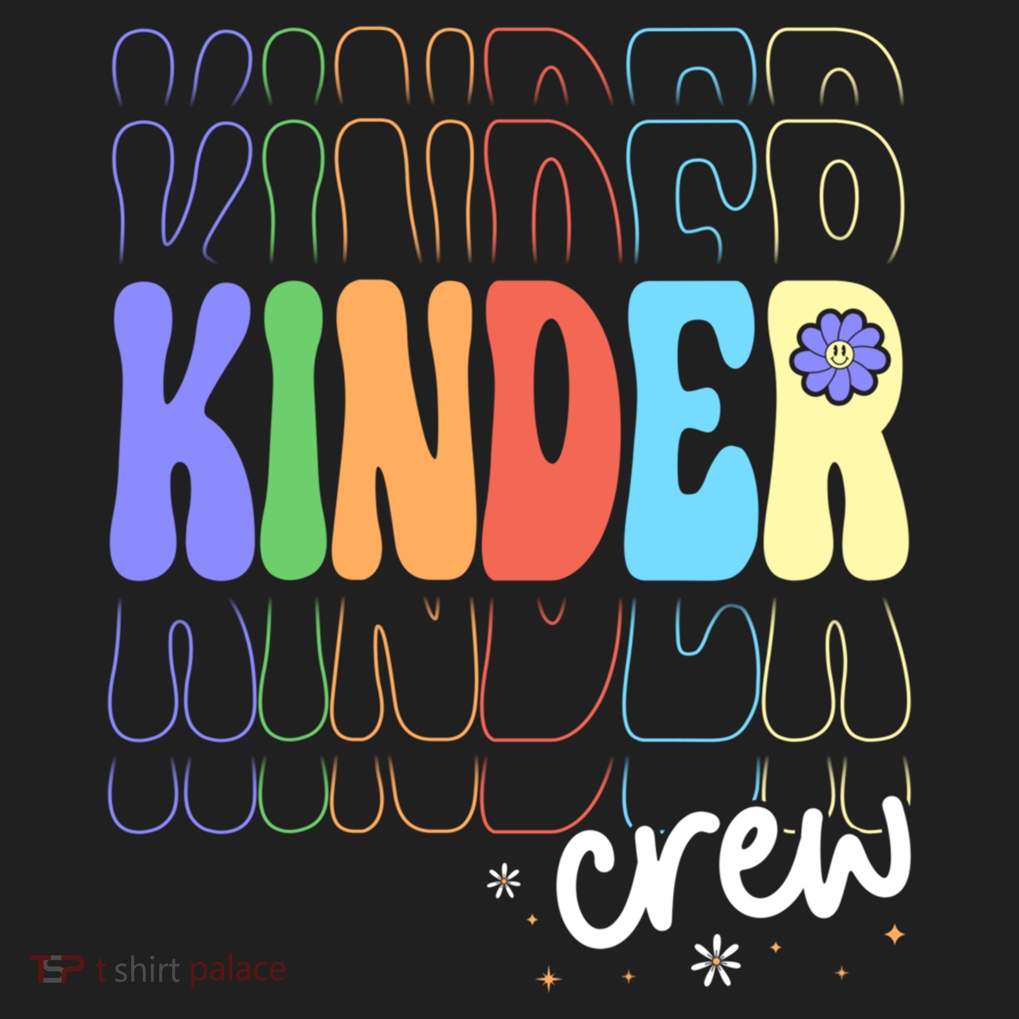 Kinder Crew Retro Groovy Preschool Kindergarten Teacher Cool Gift Women's Sweatshirt