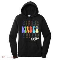Kinder Crew Retro Groovy Preschool Kindergarten Teacher Cool Gift Women's Hoodie thumb 0