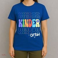 Kinder Crew Retro Groovy Preschool Kindergarten Teacher Cool Gift T-Shirt thumb 4