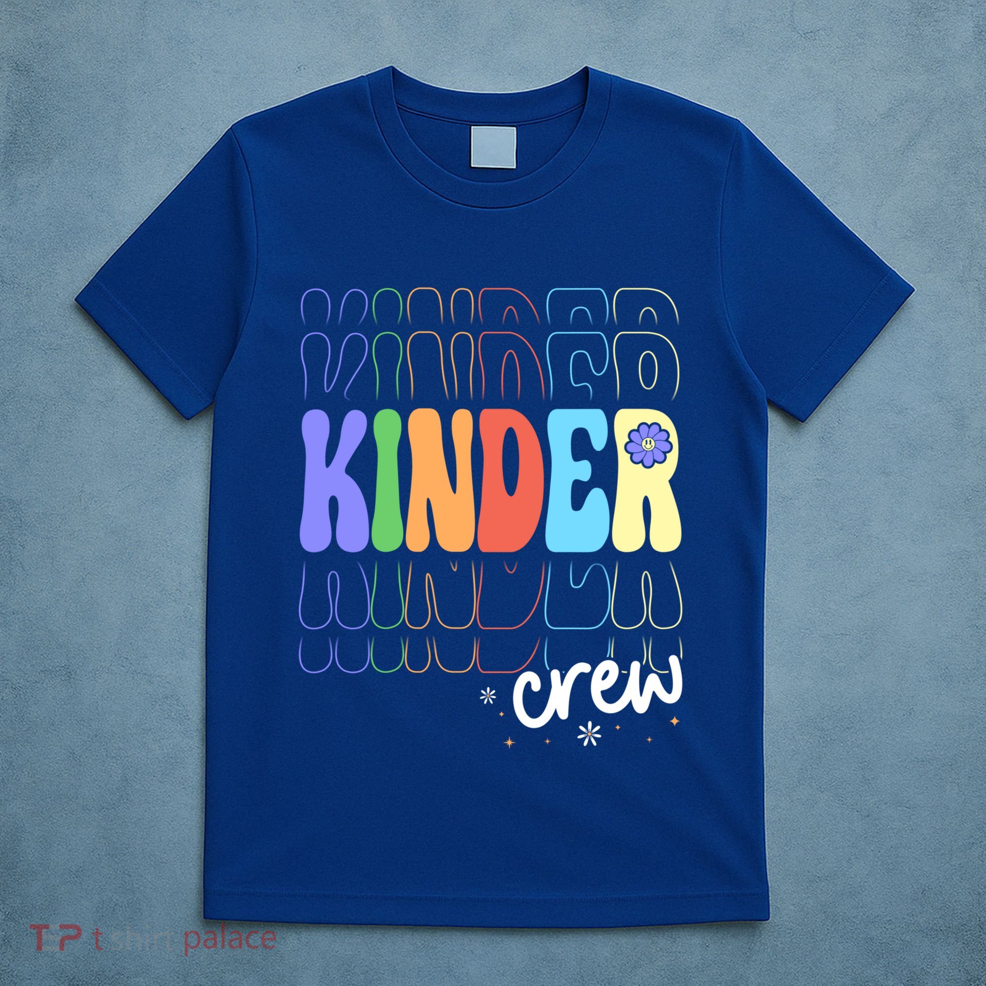 Kinder Crew Retro Groovy Preschool Kindergarten Teacher Cool Gift T-Shirt