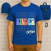 Kinder Crew Retro Groovy Preschool Kindergarten Teacher Cool Gift T-Shirt thumb 6