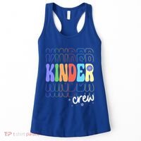 Kinder Crew Retro Groovy Preschool Kindergarten Teacher Cool Gift Women's Tank Top thumb 0