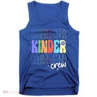 Kinder Crew Retro Groovy Preschool Kindergarten Teacher Cool Gift Tank Top thumb 0