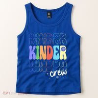 Kinder Crew Retro Groovy Preschool Kindergarten Teacher Cool Gift Tank Top thumb 2