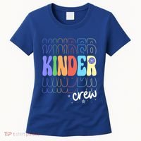 Kinder Crew Retro Groovy Preschool Kindergarten Teacher Cool Gift Women's T-Shirt thumb 0
