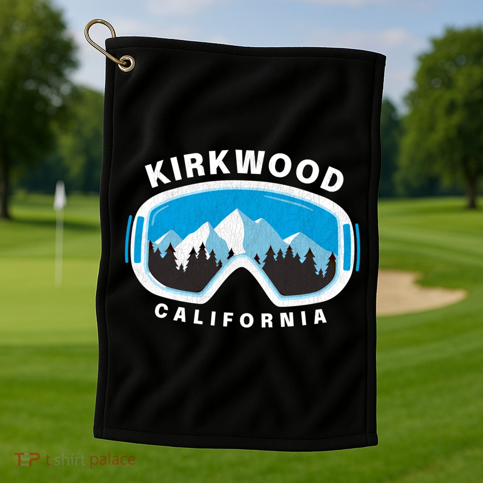 Kirkwood California Ski Snowboard Goggles Snow Mountain Cool Gift Golf Towel