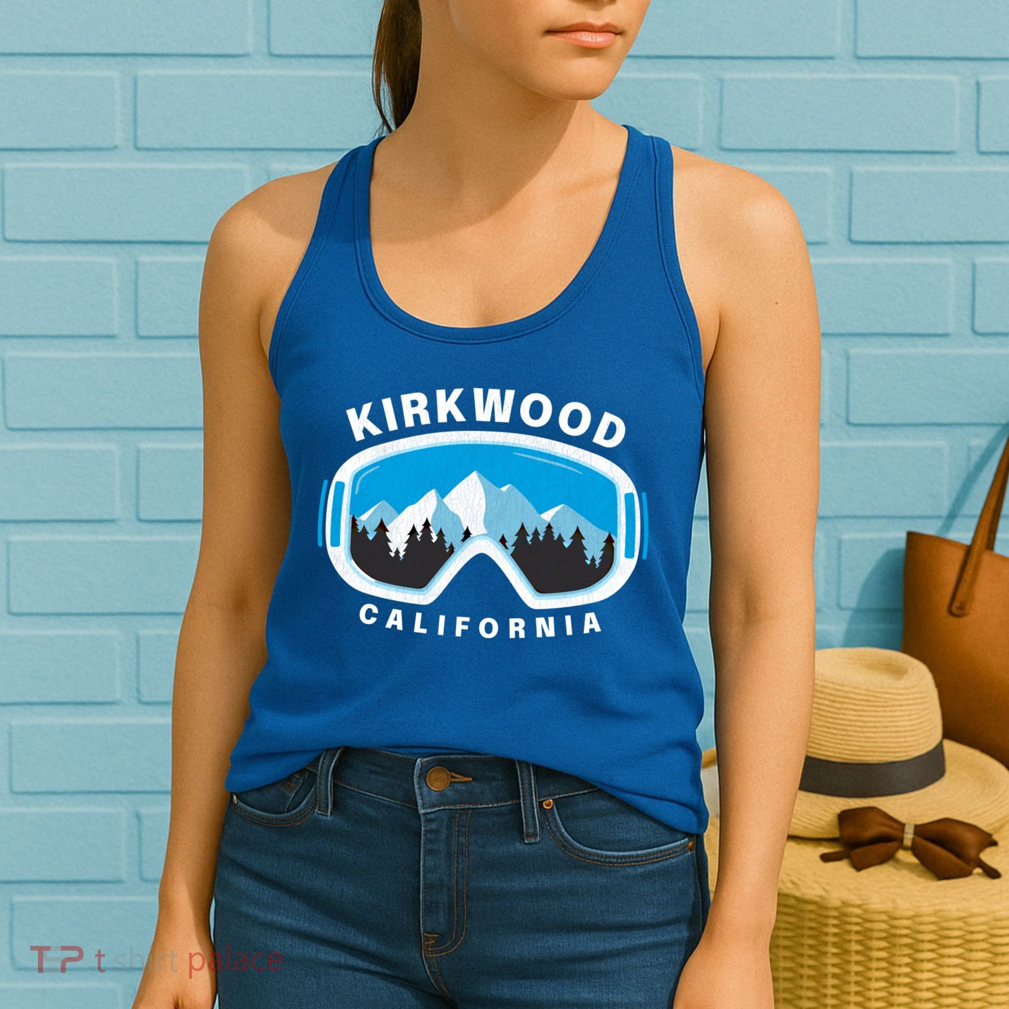 Kirkwood California Ski Snowboard Goggles Snow Mountain Cool Gift Women's Tank Top
